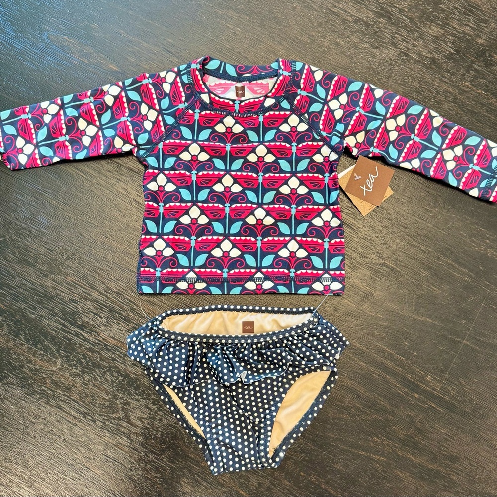 Tea Collection NWT Kaleidoscope Swim Set Indigo Size 9-12 months